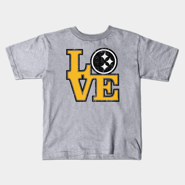 Love Pittsburgh Kids T-Shirt by huckblade